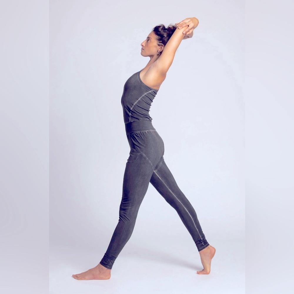 RIPPLE YOGA WEAR Long Stone Wash Jumpsuit dark grey / S